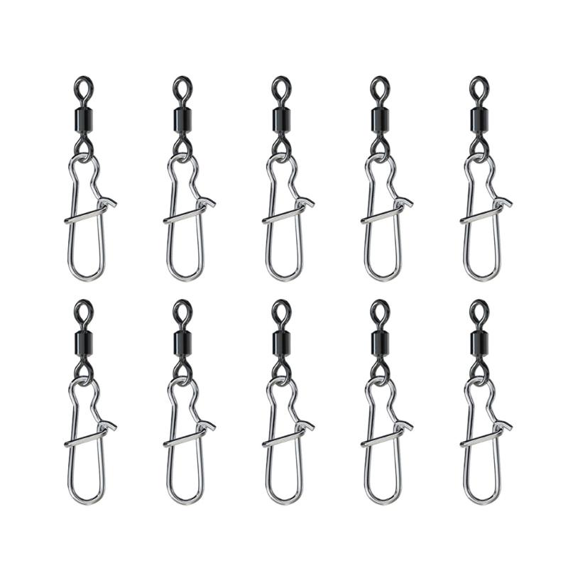 10Pcs Fishing Swivels Duos Lock Balls Bearing Swivels Quickly Change Swivels Fishing Tackle For Saltwater Freshwaters