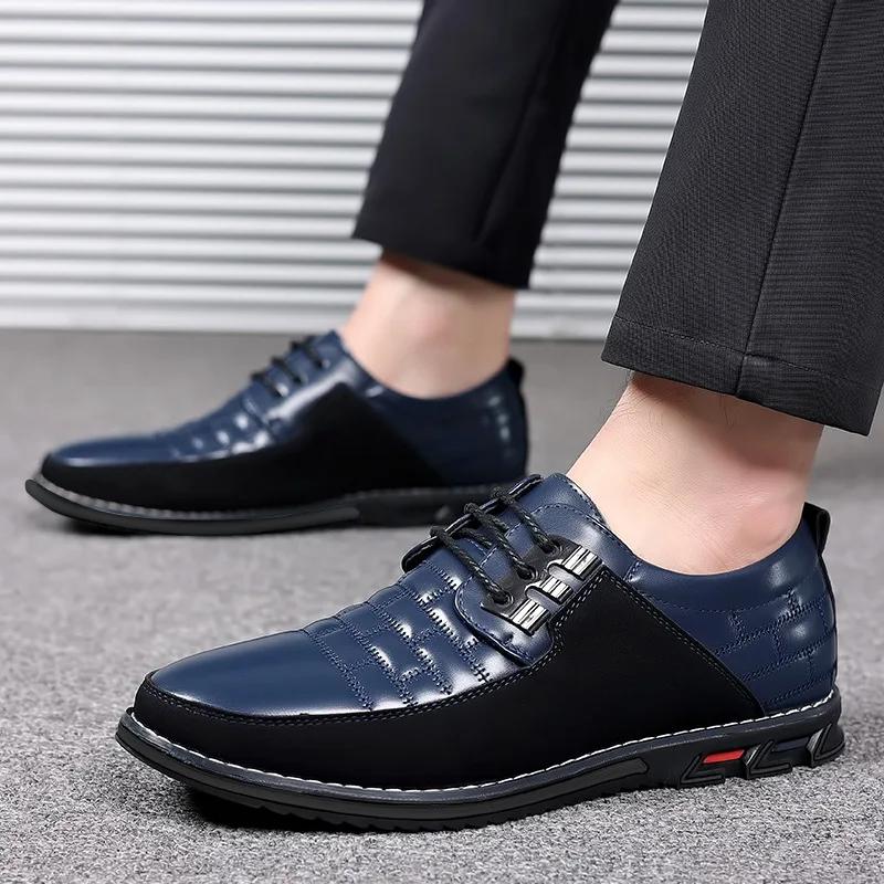 FashionBusiness Men Formal Shoes Lace Up Official Leather Casual Social Shoes Male Black Fashion Gentleman Style Shoes Big Size 49 50