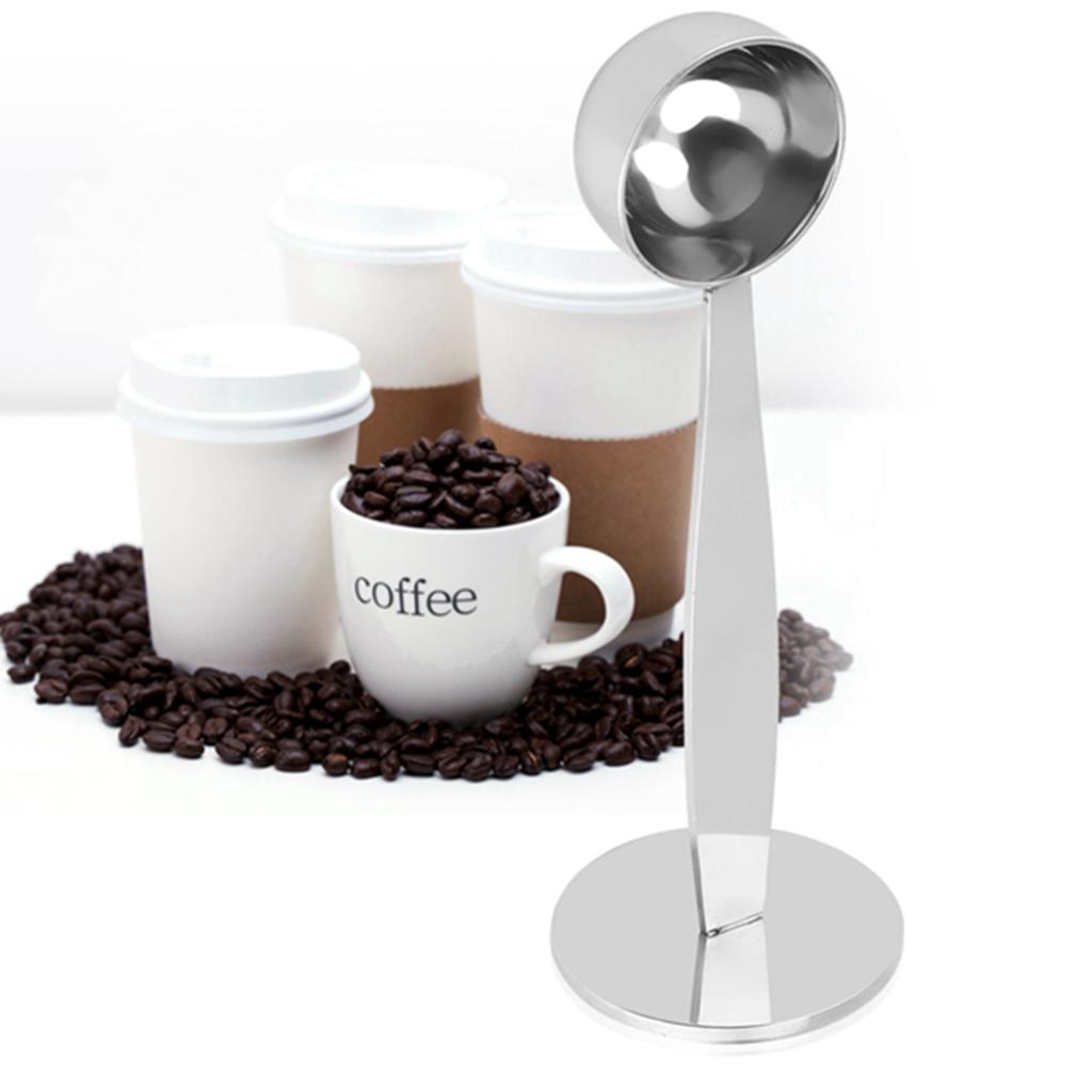 1PC Dual Purpose Stainless Steel Coffee Spoon Measuring Scoop Tamping Tool for Coffee Beans Grounds Home Barista