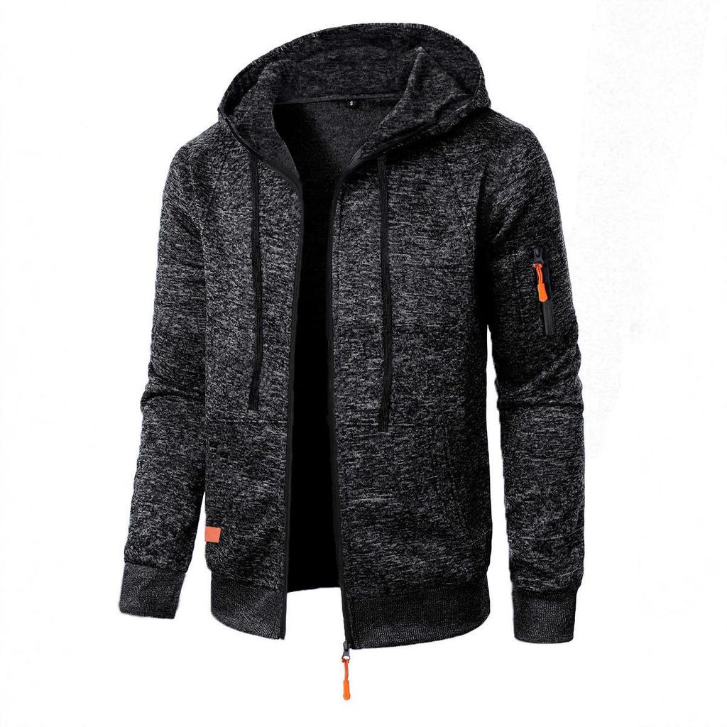 Men's Jacquard Knit Sports Hoodie Cardigan