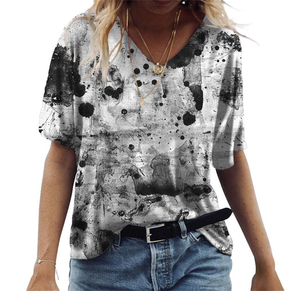 Summer Owl T-Shirts Animal 3D Print Women V-Neck Short Sleeve T Shirt Streetwear Y2K Casual Tees Harajuku Tops Female Clothing