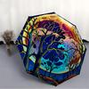 1pc Moonlit Forest Automatic Folding Umbrella Compact Lightweight Travel Umbrella with 8-Rib Sturdy Frame, Windproof & Self066