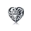 WOSTU Hot Sale 925 Sterling Silver Heart Charm Dangle Mum Beads Fit Original Charm Bracelet Bangle Jewelry Making DIY Gift