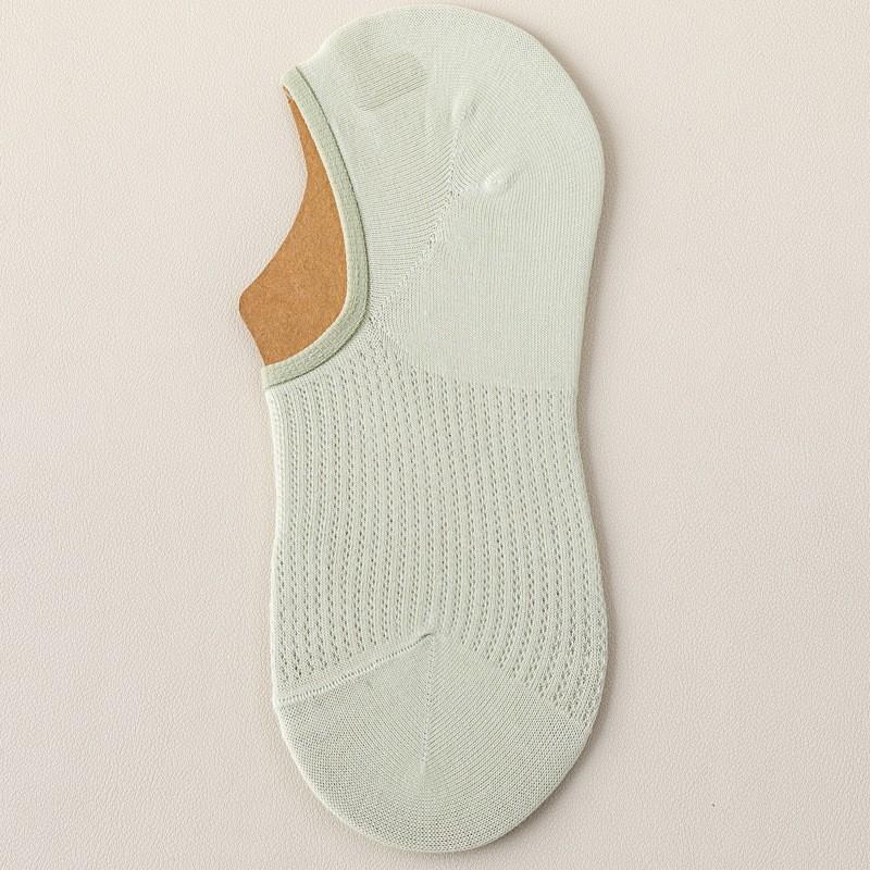 Boat Socks Women's Spring and Summer Thin Breathable Mesh Invisible Socks Solid Color Versatile, Anti-slip and Won't Fall Off with Summer Short Socks