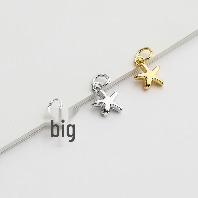 Gold-Plated Sterling Silver Starfish Pendant for DIY Beaded Jewelry