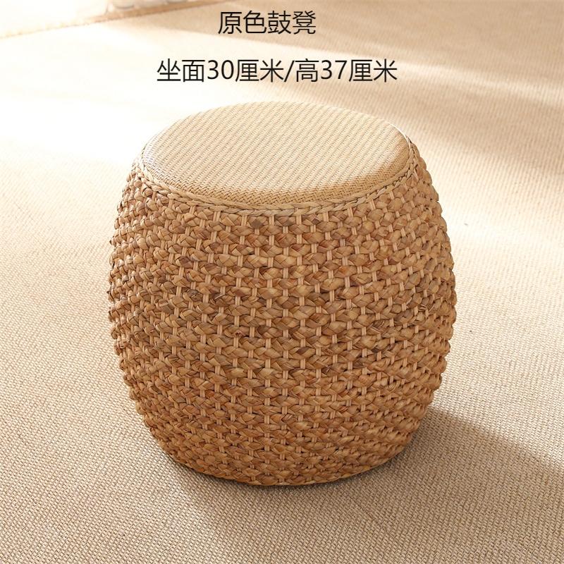Klassischer runder Rattan-Sitzhocker für Wohnzimmer-Teetisch-Schminkbank-Schlafzimmer-Musizierpraxis-Sitz Guzheng-Klavierhocker