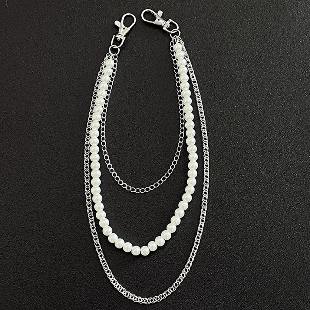 Simple Waist Chain For Women Temperament Pearl Beaded U-Shaped Waist Chain Hip Hop Rock Personality Jeans Chain Accessories