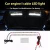 Car 6000K White Headlight Engine Hood Work Inspection LED Lighting Flexible LED Light Strip Self-adhesive 12V Switch Control Hoo
