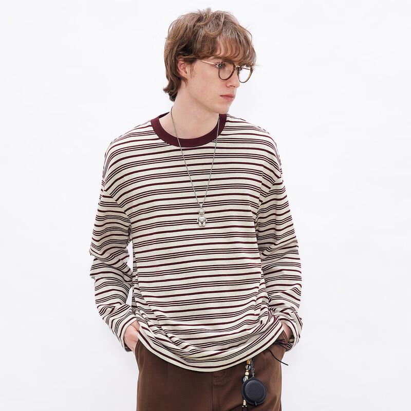 Men's Striped Loose Fit Long Sleeve T-Shirt
