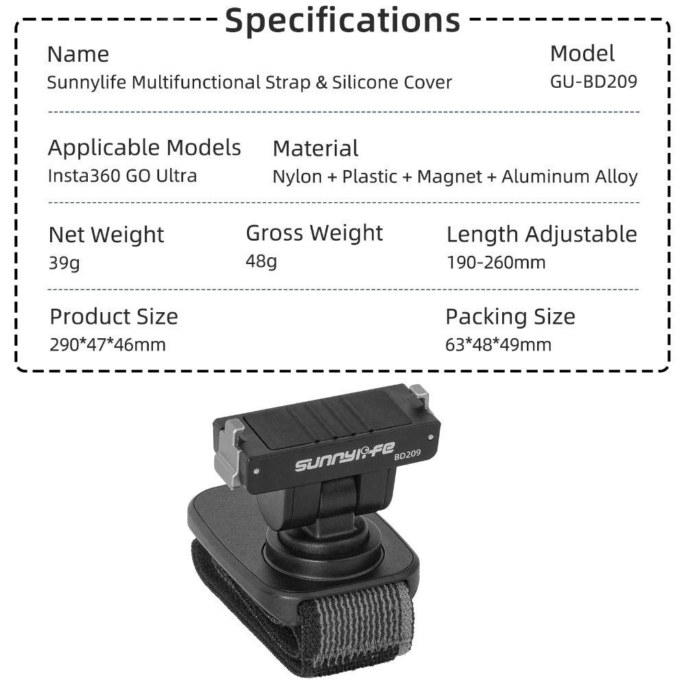 Elastic Magnetic Wrist Strap Hand Strap Bracket for Insta360 GO Ultra Action Camera Accessories