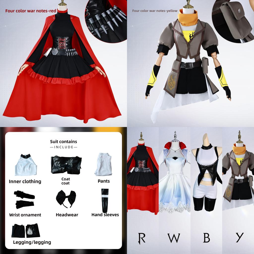 Rwby Ruby Rose Weiss Schnee Cosplay Costume With Polyester For Anime Conventions And Dress Up