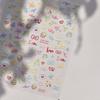 1pcs Cute Graffiti Lines Nail Art Stickers 5D Embossed Butterfly Rabbit Nail Art Accessory Stickers Self Adhesive Decal