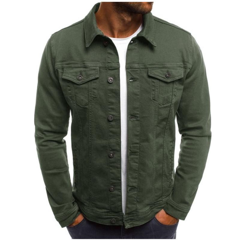 Men's Casual Denim Button-Down Workwear Jacket, European & American Style