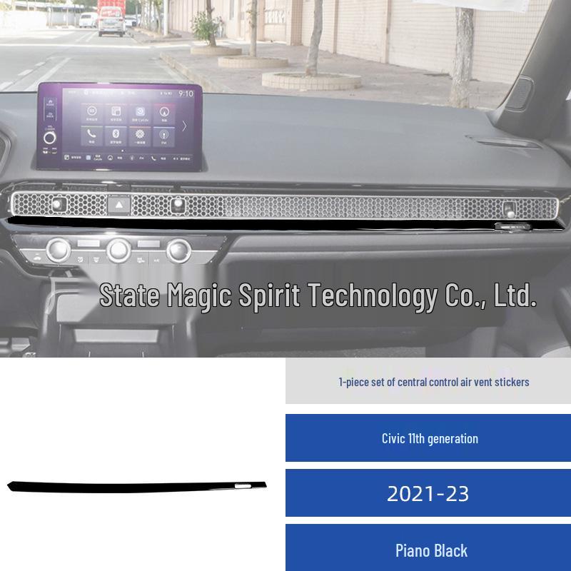 Piano Black Air Vent Trim for 2021-2023 Honda Civic 11th Gen Interior Modification
