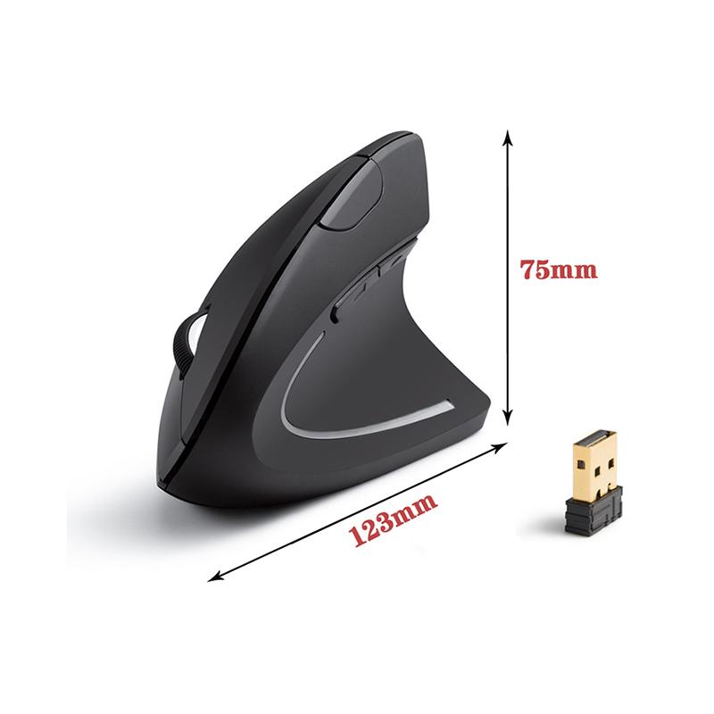 Wireless Mouse Pc&Game Ergonomic Design Vertical 1600Dpi Optical—Battery Version