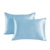 2pcs Soft Smooth Solid Color Double Sided Design Pillowcase With Hidden Zipper
