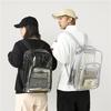 Streetwear Pvc Transparent Backpack With Large Capacity For Men Women Daily Use