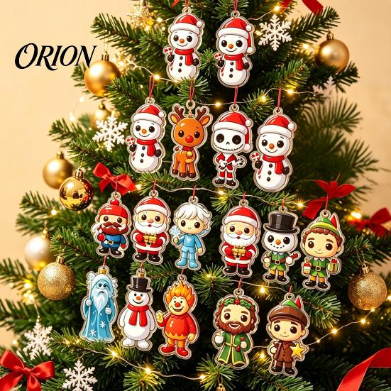 Christmas Home Decor Holiday Advent Calendar, 24 Days Countdown Calendar with Pcs Mini Acrylic Highland Cow/Cat/Green Elf Figures, Collectible