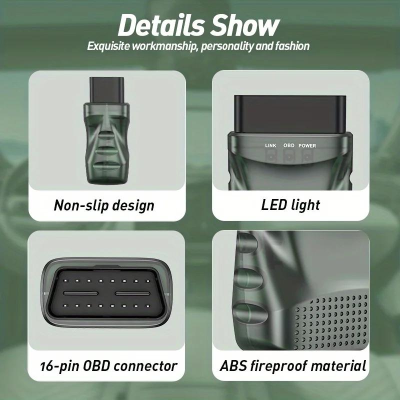Auto OBDII Diagnostic Scanner Tool Wireless 4.0, Car Fault Code Reader With Automatic Scanning, Check Engine Light Code Reader