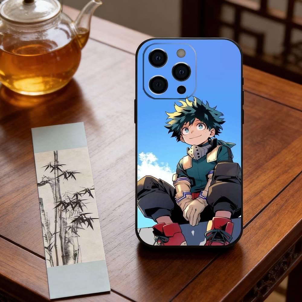 Anime M-My Hero Academia D-Deku Phone Case For iPhone 17,16,15,14,13,12,11 Plus,Pro Max,XS,Soft Silicone Black Cover