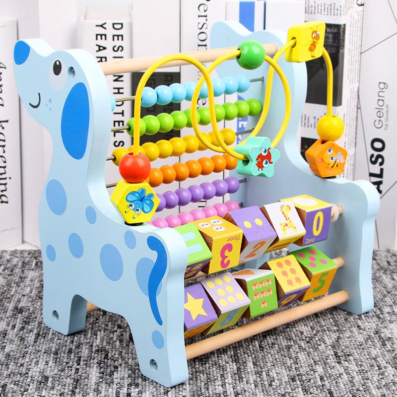 Wooden Children Beaded Around Beads Toys Early Education Building Block Calculation Rack 1 Year Old 3 Girls Educational Enlightenment Education