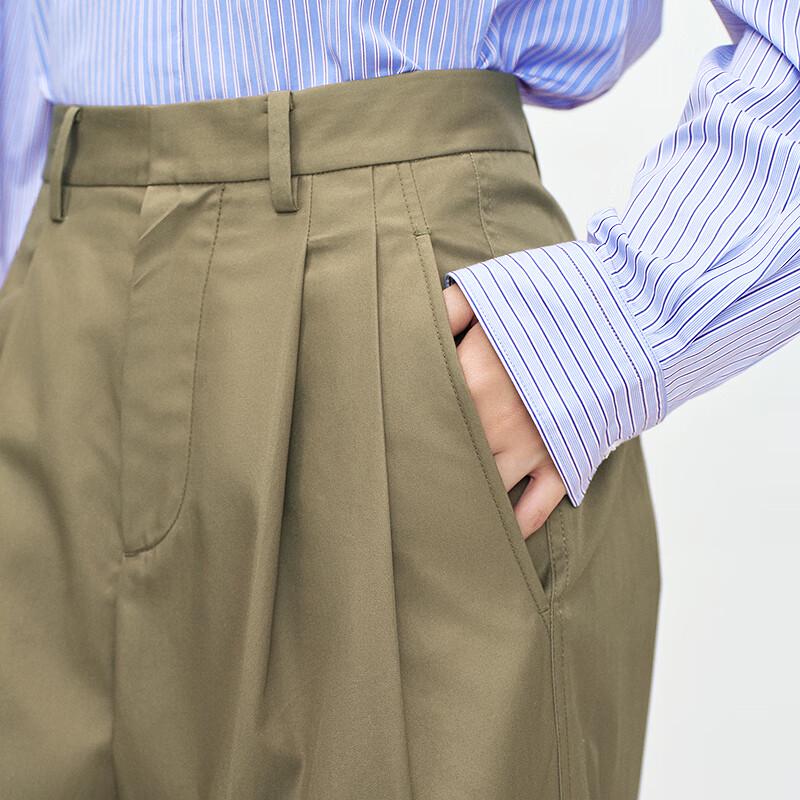 LESS 2025 Spring Cotton Wide-Leg Pants