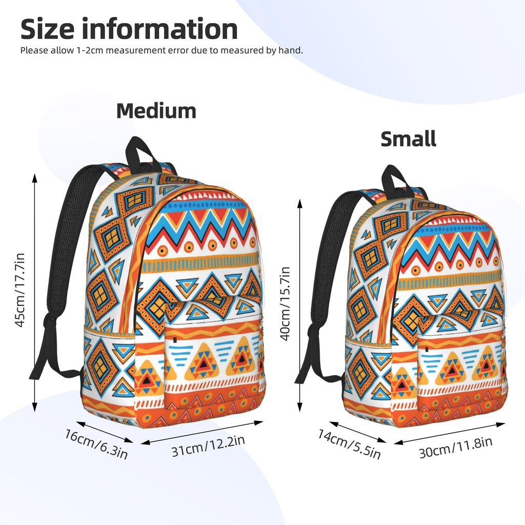 Traditioneller Ethnischer Stammes-Rucksack für Männer Frauen Teenager High School Tagesrucksack Buntes Muster Laptop Computer Leinwandtaschen