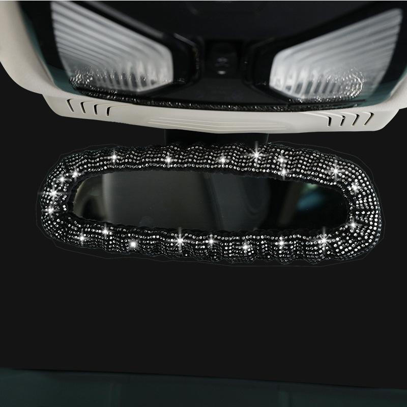 Hot Diamond Full Diamond Car Rearview Mirror Cover, Diamond-encrusted Car Rearview Mirror Interior Cover