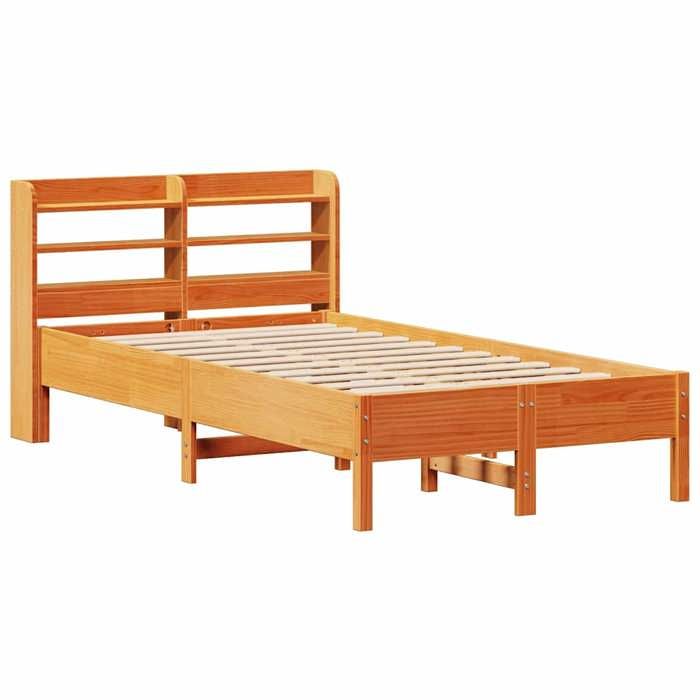 VidaXL Bed Frames Without Mattress Wax Brown 100x200cm Solid Pine Wood 3306896