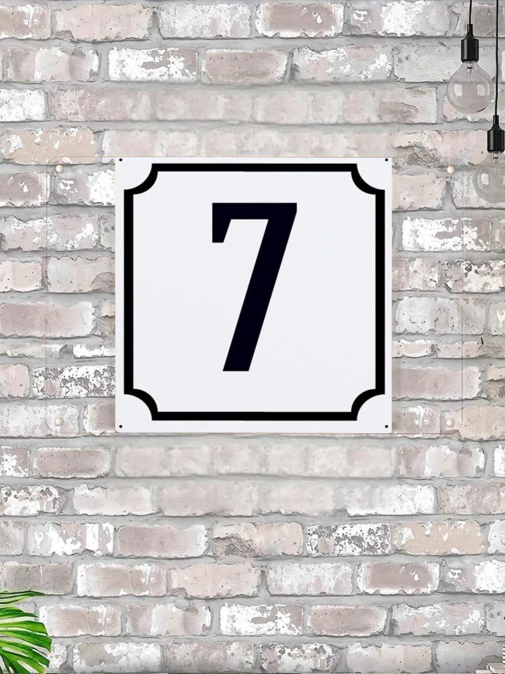 Классический металлический знак с номером дома 7, 20x20 см, уличная табличка на дверь