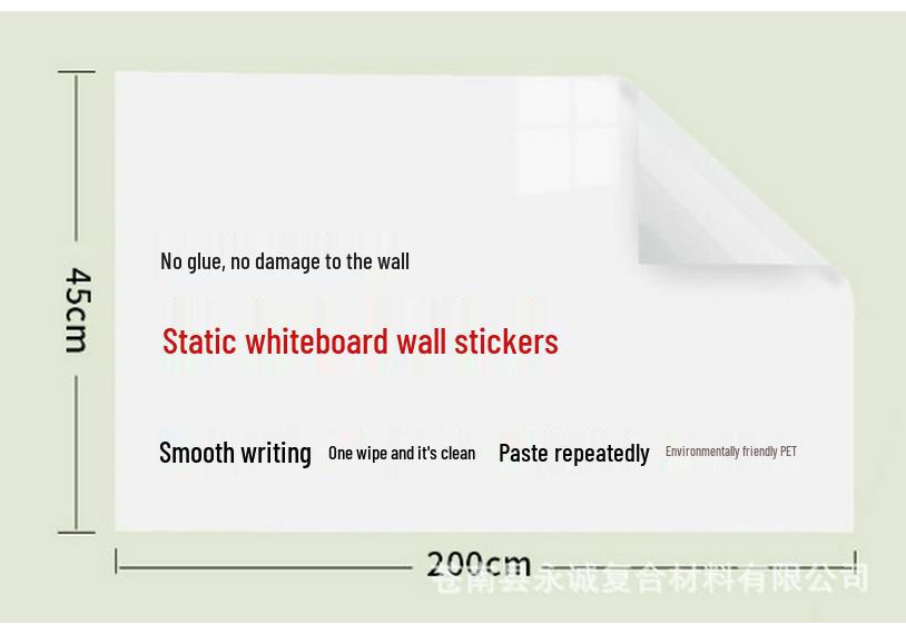 Removable Static Whiteboard Sticker: No Wall Damage, Easy Graffiti/Writing/Wiping, Anti-Stain for Kids' Rooms