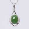 Hetian Jade & 925 Sterling Silver Pendant Necklace - New Chinese Retro Style