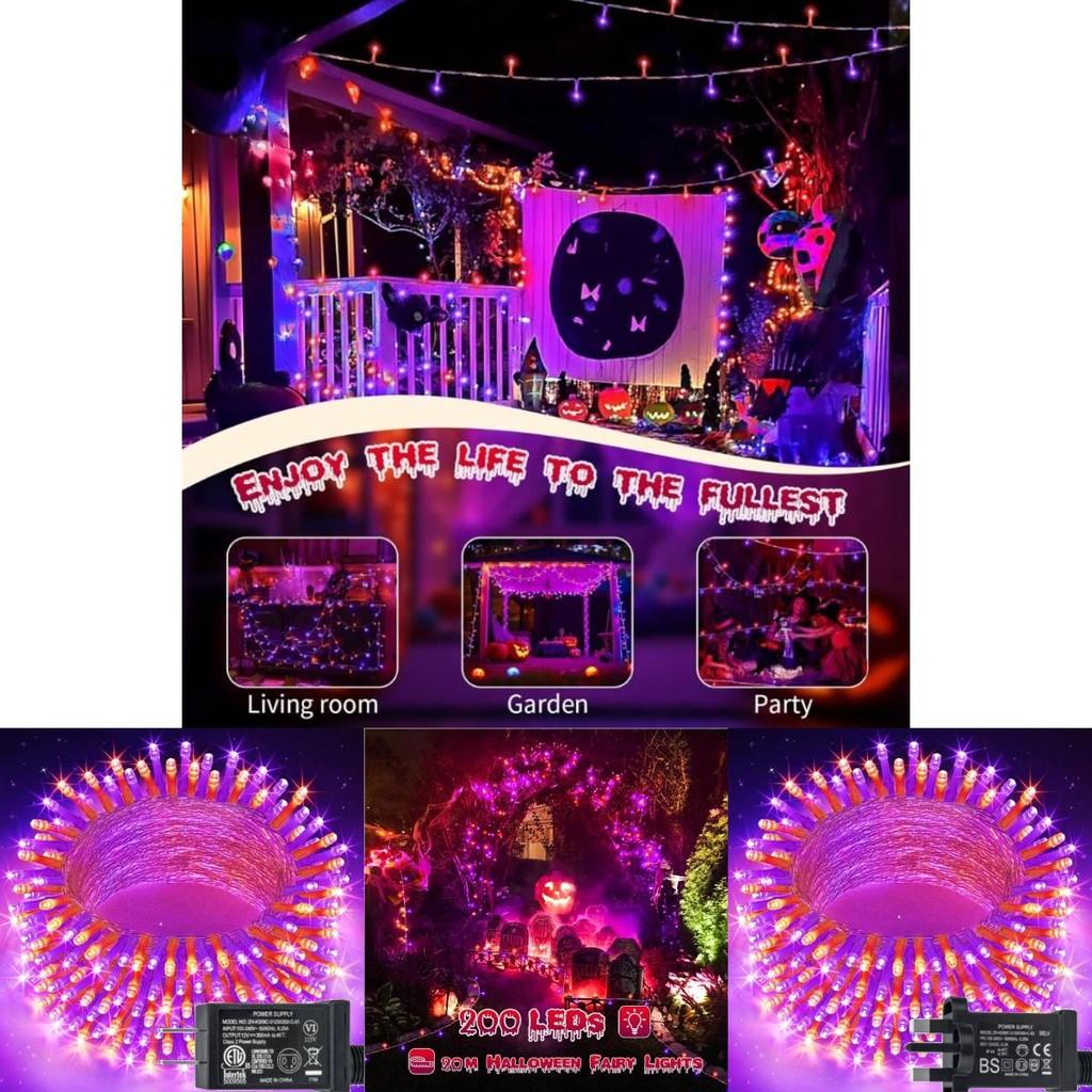 Halloween Fairy String Lights 200 Led 20m With 8 Modes For Festive Decoration
