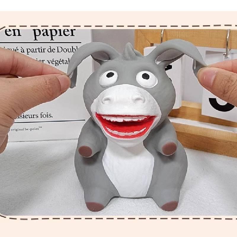 New Stress-relief Big Mouth Donkey Squishy Toy Creative Gift Tpr Material Grey