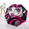 Monster High, Gothic Fashion- Automatic Opening and Closing, 8-rib Structure Portable Umbrella, Suitable for Men and Women in All Seasons -