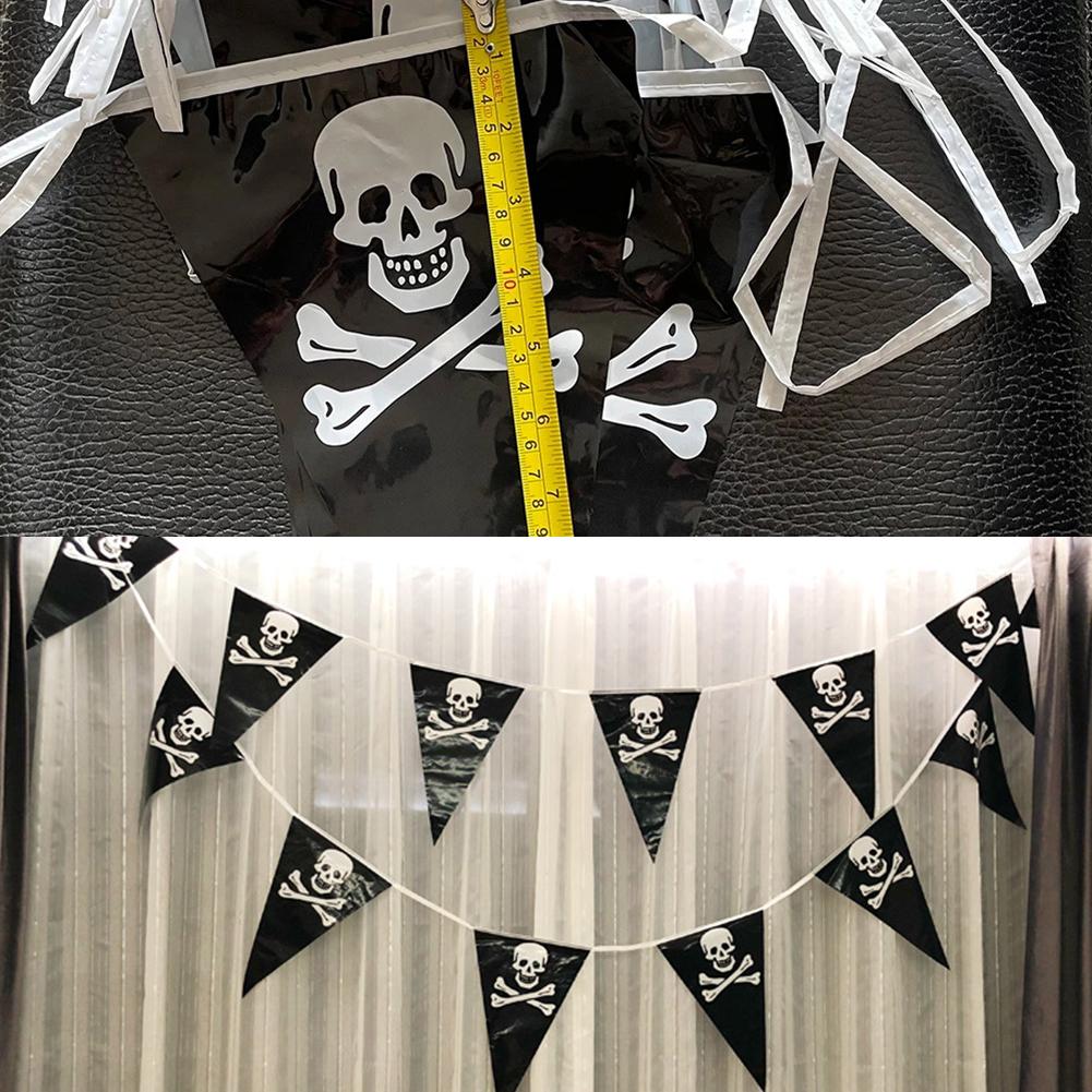 Birthday Skull Pennant Triangle Flags Halloween Pirate Banners