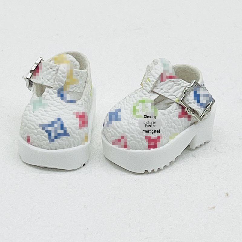 6-Point BJD 30cm Doll Leather Shoes, Flat Patent Leather, Casual Fit 4.7cm×2.5cm
