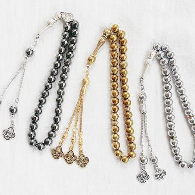 Medio Oriente Retro Simple Musulmán Cuentas de Rosario de Obsidiana Se Usan Diariamente con Joyería de Oración Reuniones Festivas Pulsera