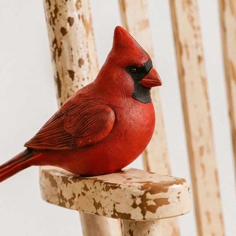 Colored Bird-on-Chair Figurine with Forever Missed Inscription, Raised Rocking Chair Form, and Cream-and-Brown Color for Indoor Shelf Display