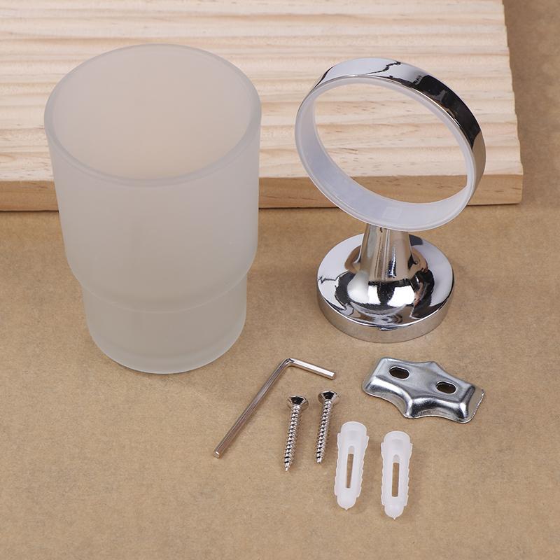 Badezimmer Modern Wandmontierter Zahnbürstenhalter Glasbecher Becherhalter Rahmen Badezimmer Aufbewahrungsorganizer Zahnbürstenbecher Werkzeuge Waschraum
