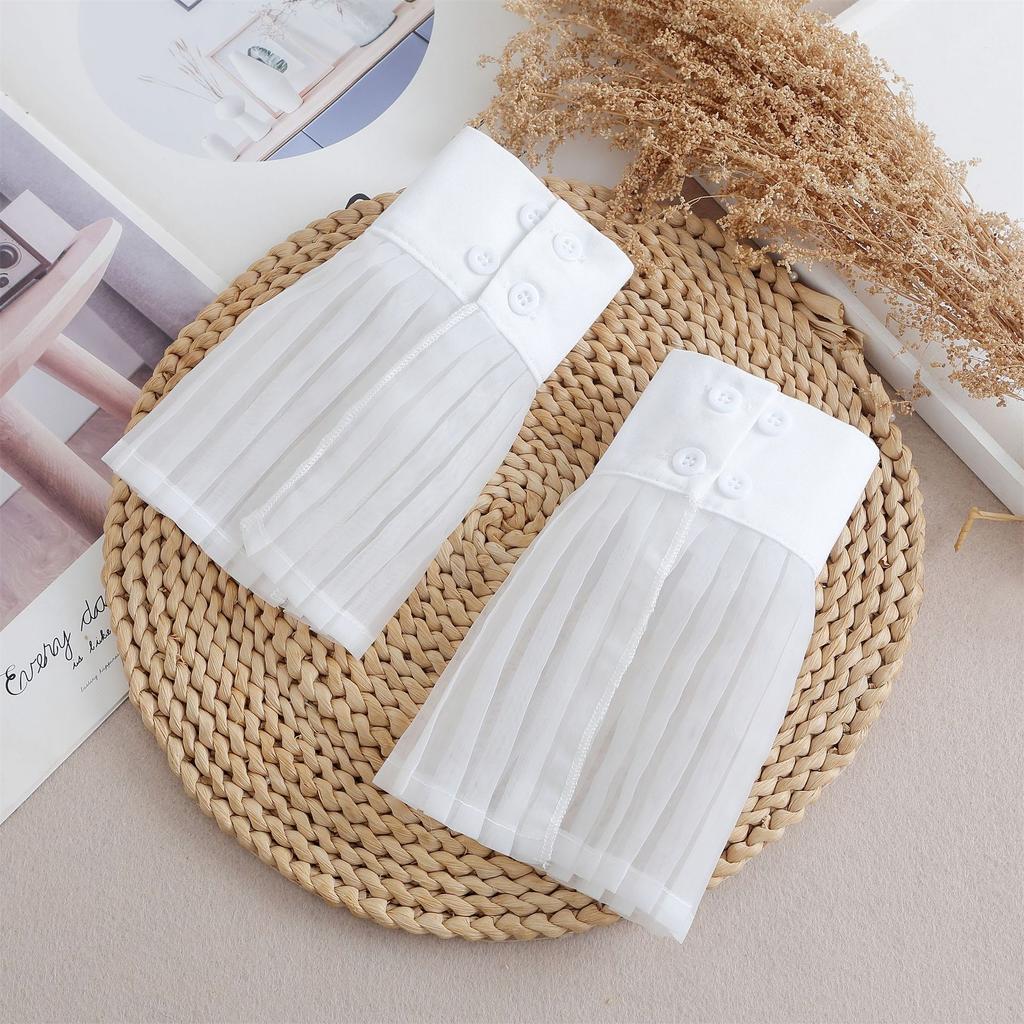 Retro Women Lace Fake Cuffs Decorative Female Wrist Cuffs Sleeved Wristband Trendy Shirt Extension Sleeve