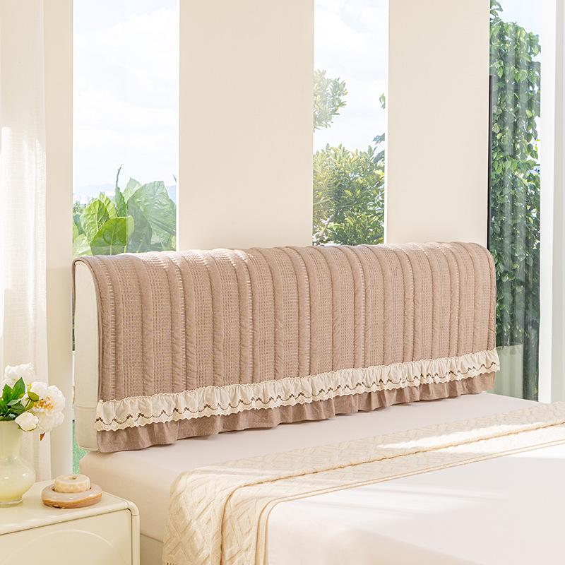 New Style All-Season Cotton-Linen Bedside Skirt Cover - Non-Slip, Luxurious & Light