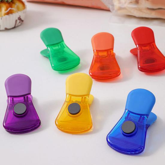 Kitchen Magnetic Clips Set for Fridge Heavy Duty Wide Bag Clip Memo Holder Document Clip for Chips Snacks Storage Bills