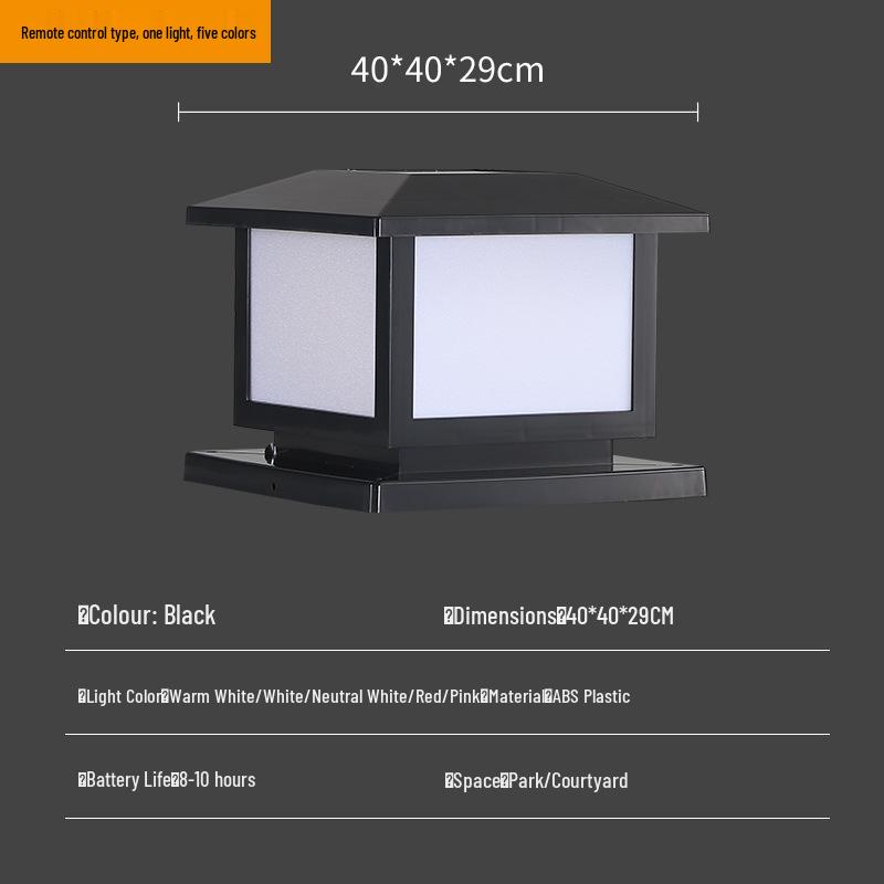 Waterproof Solar LED Post Cap Light for Outdoor Garden, Fence, Villa, Community, Courtyard, and Gate