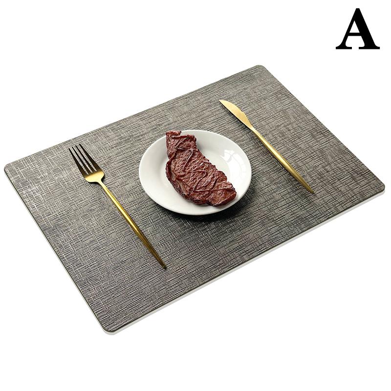 1Pcs Washable Double Side Pu Leather Placemat Texture Waterproof Heat-Resistant Table Mats Home Hotel Dining Table Decoration