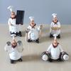1 Stück Weißer Zylinder Retro Koch Ornament Harz Handwerk Mini Kochfiguren Kochen Wohnkultur