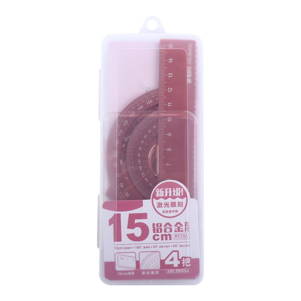 High Quality Hollow Compass School Maths Geometry Aluminium Ruler Set Metal Rulers Drafting Supplies Examination Stationery