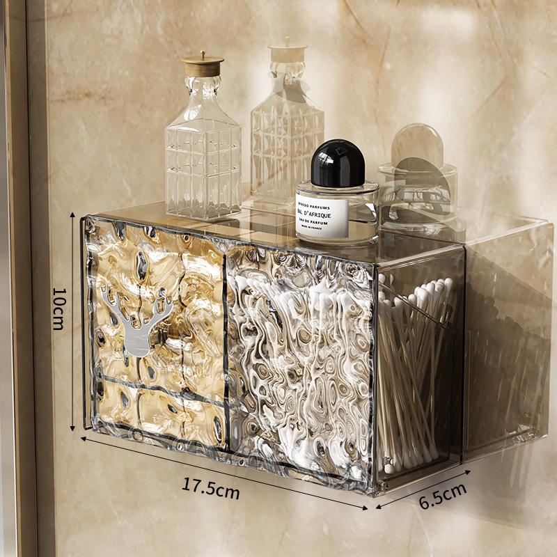 

Multi-Functional Makeup Organizer With Glacier Patterns: Perfect For Bathroom Storage Without Drilling Holes as the picture