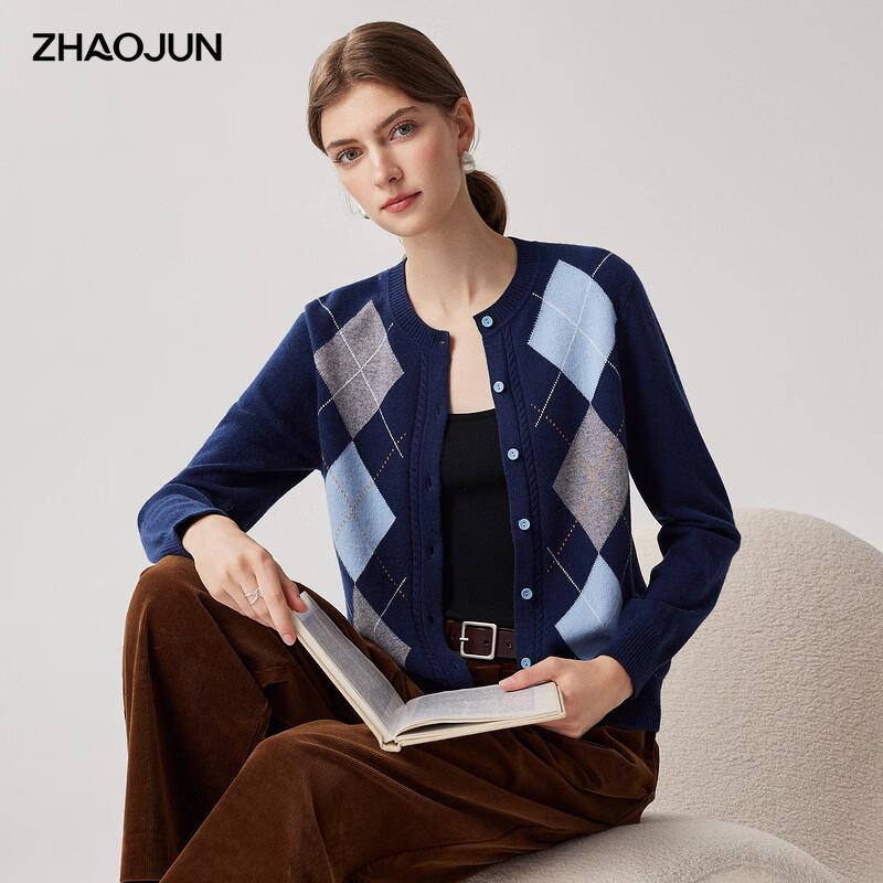 Zhaojun Women's 100% Cashmere British Style Knit Cardigan