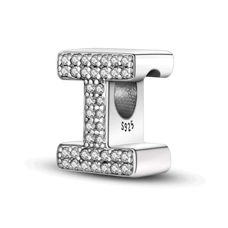 S925 Silver Color Dazzling Alphabet 26 Letters Charms Fit Original Pan Bracelets Pendant DIY Fine Jewelry Making Birthday Gifts